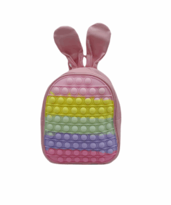 Beautiful Silicon Kid's Bunny Rabbit Pop It Backpack - Pink