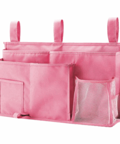Bedside Caddy Hanging Storage Bag Holder Beside Organizer - Pink