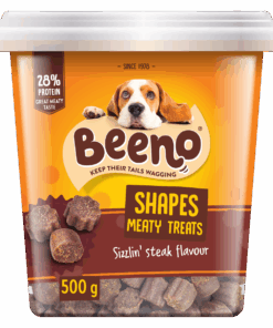 Beeno Shapes Semi Moist Dog Treats Steak 500g