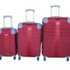 Begin Again 3-Piece ABS Luggage Set - Durable Hardshell, Spinner Wheels,Red