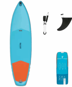 Beginner Touring Inflatable Stand-Up Paddle Board 9 Foot - Blue And Orange