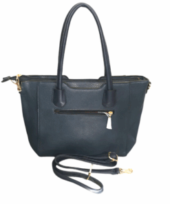 Bella Large Capacity Faux Leather Tote Shoulder Bag - Blue
