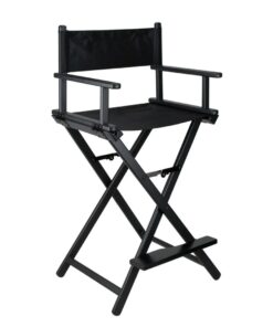 Bellade Professional Aluminium Frame Fold-able Makeup Director Chair - Black