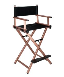 Bellade Professional Aluminium Frame Fold-able Makeup Director Chair - Gold