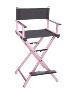 Bellade Professional Aluminium Frame Fold-able Makeup Director Chair - Pink