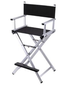 Bellade Professional Aluminium Frame Fold-able Makeup Director Chair - Silver
