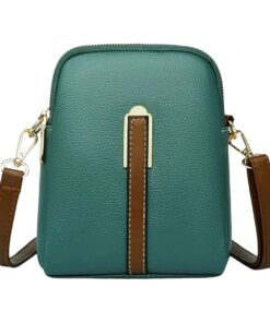 Bellade Slater Compact Pebbled PU Leather Sling Pack Crossbody Bag - Green