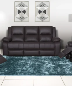 Benfica 3 Piece Motion Lounge Suite, Brown