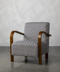 Bentwood Occasional Chair, Beige/Blue