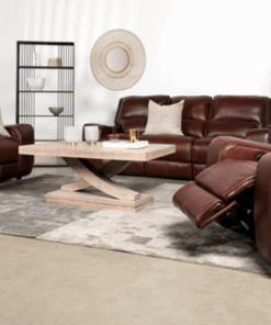 Burgio 3 Piece 3 action Lounge Suite in Leather Uppers, Neo Mopani