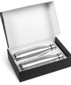 Best Brand - Travel Discovery Water Bottle Gift Set - Silver