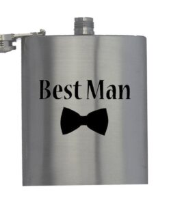 Best Man - Bow Tie - Hip Flask