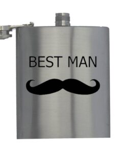 Best Man - Mustache- Hip Flask