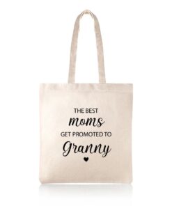 Best Moms Promoted To Granny Cotton Shopper Tote Bag