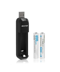Beston 2 Pieces 400mAh 1.2V AAAA Rechargeable Battery With USB Charger Combo