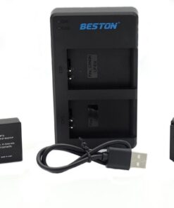 Beston USB Dual Charger and 2 Battery Kit for Canon LP-E12