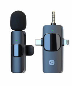 BezosMax 3 in 1 Wireless Lavalier Microphone for iPhone iPad Android Camera