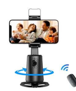 BezosMax Phone Gimbal Auto Face Tracking Tripod 360 Rotating Stand LED