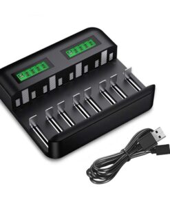 BezosMax Universal 8 Bay AA AAA Battery Charger for Rechargeable Batteries