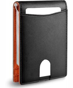 Bi Fold Wallet - Black, Orange
