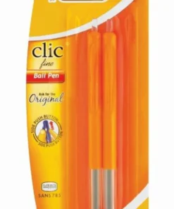 BIC Clic Fine Black Ballpoint Pens Pack Of 2