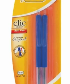BIC Clic Medium Ballpoint Pens Blue Pack Of 2