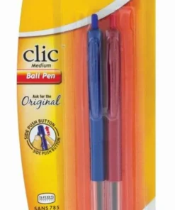 BIC Clic Medium Ballpoint Pens Blue/Red Pack Of 2
