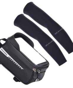 Bicycle Phone Mount Bag Cycling Top & UV Protection Arm Sleeves - Black