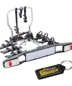 Bicycle Rack - Car Trunk Aluminum Rear Hitch 3 Bike Rack & Gel Key Holder