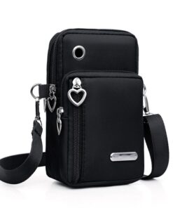 Big Cross-Body Shoulder Wallet Purse - Sweat-Proof - Black