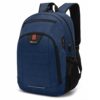 Big Travel Laptop Backpack Anti-Theft Bag with usb Charging Port - Blue