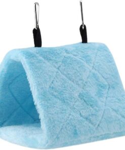 Bird Hammock Bed, Soft Plush Parrot Hanging Hut Cage Perch Stand Swing Toy