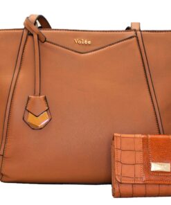 BK-116+975-093 Faux Leather Classic Tote Handbag with Purse