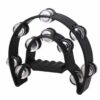 BK Black Double Row Halfmoon Tambourine - 20 Jingles