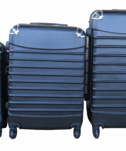 Black 3-Piece ABS Hard Shell Spinner Luggage Set with Built-in Locks