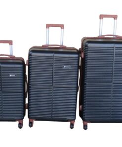 Black ABS Luggage Set-Spinner Wheels, Telescopic Handles and Built-in Lock - 3 Piece
