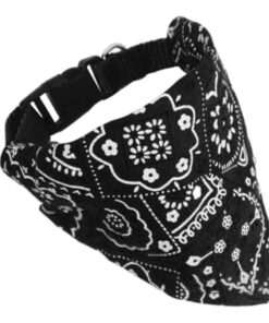 Black Adjustable Dog Bandana Collar - S