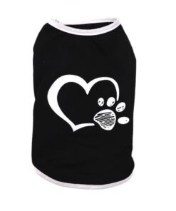 Black And White Summer Dress For Small Dogs - Black With White Paw Print - S