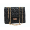 Black Argyle Quilted Design Handbag