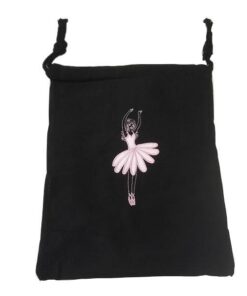 Black Ballerina Drawstring Ballet Bag