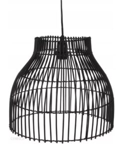 Black Bamboo Hanging Lamp -36x36x30cm
