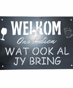 Black Braai Area Steel Wall Art-ons bedien wat ook al jy bring 50x34cm