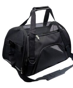 Black Cat Carrier Soft-Sided Pet Travel Carrier for Cats Dogs Puppy-L