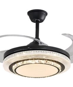 Black Crystal Ceiling Fan with Lights - EMS
