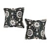 Black Flower Mushroom Scatter Cushion Set of 2 (Inner Included) - 50 cm