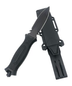 Black Handle Survival Tactical Knife With Holster - 24cm