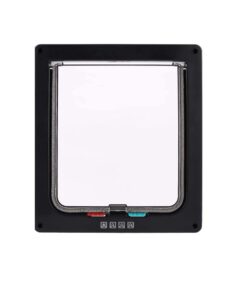 Black Magnetic Pet Cat Flap 4 - Way Locking door - XL