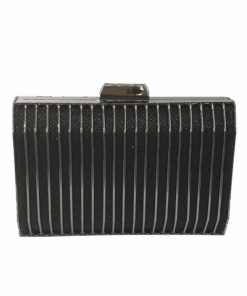 Black Metal Evening Clutch Bag