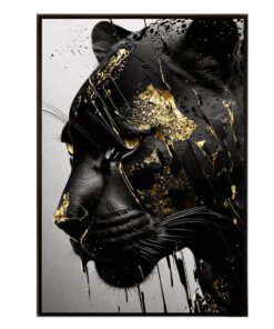 Black Panther Cotton Canvas cm Abstract Wall Art