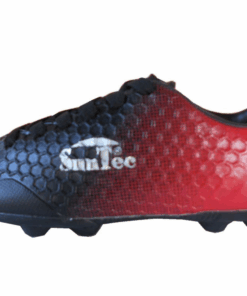 Black-Red Hexagonal Soccer Cleats,Firm Ground/Artificial Grass,Lightweight - UK 4
